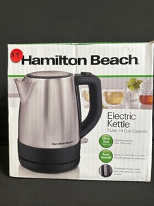 lot 146 image: Hamilton Beach Electric Kettle 1 L  4-Cup Capacity - Stainless Steel