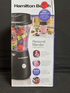 lot 148 image: Hamilton Beach Personal Blender with Travel Lid (Model 51146G)