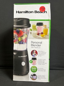 lot 157 image: Hamilton Beach Personal Blender 51146G with Travel Lid - 14 oz BPA-free