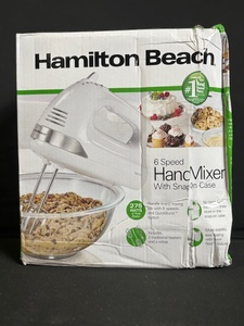 lot 166 image: Hamilton Beach 6-Speed Hand Mixer with Snap-On Case