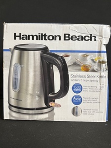 lot 194 image: Hamilton Beach Stainless Steel Kettle 1.2L 1500W Auto Shutoff