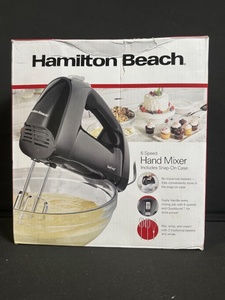 lot 204 image: Hamilton Beach Hand Mixer 6-Speed 62690FG with Snap-On Case