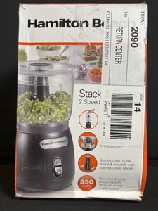 lot 205 image: Hamilton Beach Stack & Press - 2-Speed 350W Food Processor