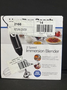 lot 212 image: Hamilton Beach 59742F 2-Speed Immersion Blender 260W - Includes 2 Accessories