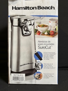 lot 262 image: Hamilton Beach SureCut 76778JFG Stainless Steel Can Opener