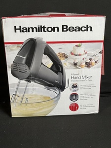 lot 276 image: Hamilton Beach Hand Mixer 62690FG - 6-Speed with Snap-On Case