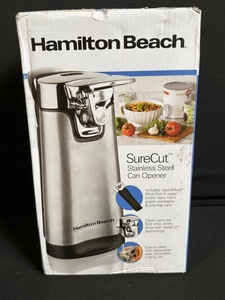 lot 278 image: Hamilton Beach SureCut Stainless Steel Can Opener with OpenMate Multi-Tool