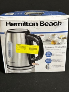 lot 284 image: Hamilton Beach 40852 Stainless Steel Kettle - 1.2L 1500W
