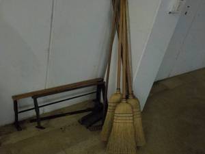 lot 4 image: Antique Tools and Brooms...