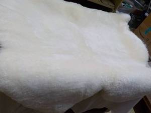 lot 55 image: Shorn Quad White Sheepskin Rug 76 x...