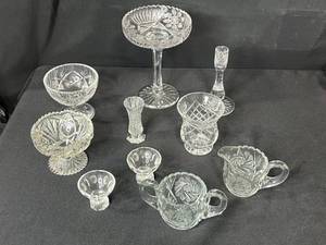 lot 105 image: Collection of Vintage Cut Glass Crystal Serving and Tableware Pieces
