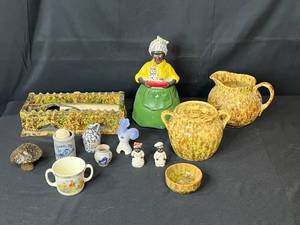 lot 133 image: Mixed Lot of Vintage Pottery Kitchenware and Figurines - inc pc of signed pottery