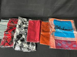 lot 146 image: Set of Assorted Scarves and Shawls Including Pashmina Style