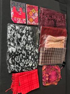 lot 147 image: Collection of Womens Fashion Scarves in Assorted Colors and Patterns