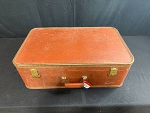 lot 153 image: Vintage Samsonite Suitcase Filled with Assorted Scarves and Fabric Accessories