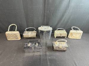 lot 164 image: Set of 6 Vintage Lucite Handbags and Purses Assorted Styles