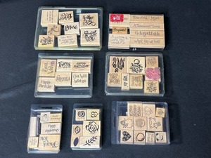 lot 208 image: Collection of Wood Mounted Rubber Stamps for Crafting and Card Making