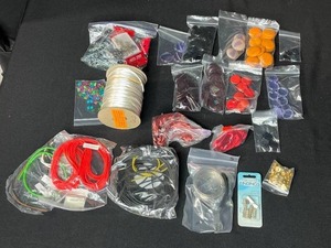 lot 213 image: Collection of Jewelry Making Supplies with Cords, Beads, Clasps, and Findings