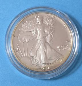 1990 S - American Silver Eagle - Proof Mint - 1 Oz. Fine Silver - In Original Box