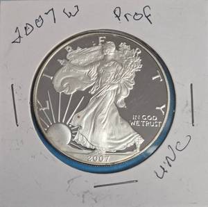 2007 W  - American Silver Eagle - Proof Mint - 1 Oz. Fine Silver  (821,759 Minted)