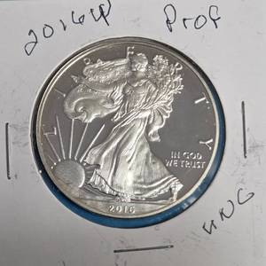 lot 11 image: 2016 W - American Silver Eagle - Proof Mint - 1 Oz. Fine Silver  (779,629 Minted)