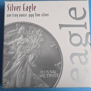 lot 21 image: 2017  - American Silver Eagle - Proof Mint - 1 Oz. Fine Silver  - In Original Box and Velveteen Case - COA