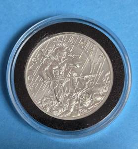 lot 23 image: 2 Oz. Fine Silver - Gladiator Fine Silver Coin-Airtite Case