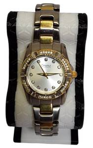 lot 6 image: Bulova  Caravelle  Two- Tone Ladies Watch with Diamond Bezel