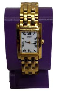 lot 7 image: Citizen  Eco-Drive Tank Style  Two - Toned Womens Wristwatch