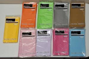 lot 48 image: Unique  84in Diameter Round Plastic Table Covers in 11 Different Colors & Rectangle Plastic Table Covers - 9 Different Colors - 54 in. x 108 in.