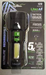 lot 53 image: Litez All  Rechargeable 4 Mode Tactical Grade Hybrid Flashlight - NEW