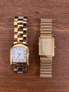 lot 5W image: Coach Gold Tone Quartz Watch and Pierre Cardin Gold Tone Quartz Watch with Storage Bags