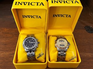 lot 7W image: Set of 2 Invicta Stainless Steel Chronograph Watches in Boxes