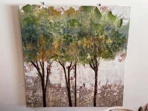 lot 175 image: Abstract Tree Artwork on Canvas 24x24 Inches