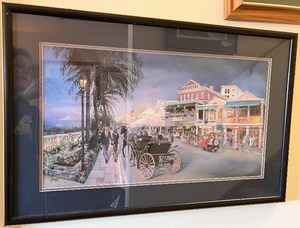 lot 194 image: Harbour Nights Framed Art Print by P. Carista 1994