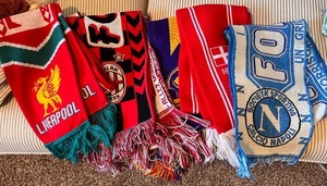 lot 204 image: Collection of 5 European Football Club Scarves