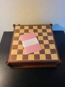 lot 288 image: Wooden Multi-Game Set with Storage Drawer - Chess, Backgammon, Checkers, Cribbage, Dominos, Poker Dice