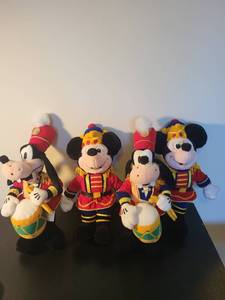 lot 291 image: Set of 4 Disney Plush Toys Featuring Mickey, Minnie, and Goofy in Band Uniforms