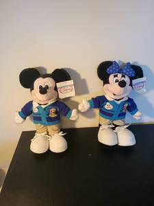 lot 294 image: Disney Store Mickey and Minnie Mouse Plush Dolls with Sweaters