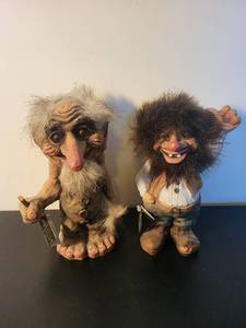 lot 301 image: Pair of Nyform Handmade Norwegian Troll Figurines