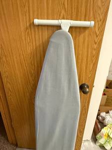 lot 215 image: Ironing Board - Freestanding, Gray Cover, White Frame