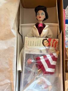 lot 374 image: Gene Ashton-Drake Galleries Doll - Vintage 1957 Coca-Cola Calendar & Accessories