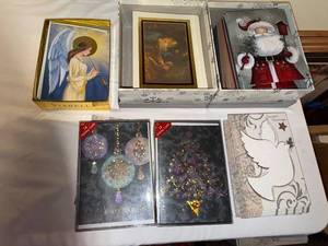 lot 378 image: Holiday Cards & Framed Art Prints Collection - Christmas Boxed Cards & Framed Artwork