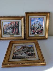 lot 116 image: Set of 3 Brad Thompson Framed New Orleans Lithographs
