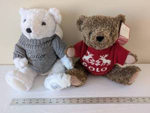 lot 22 image: Cartier Pilou 1999 Collector Bear and Polo Holiday Bear with Sweaters