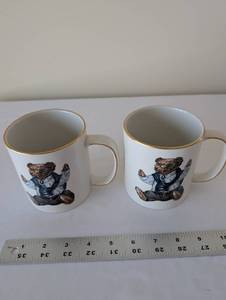 lot 62 image: Pair of Ralph Lauren Polo Bear Wedgwood Mugs