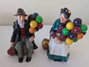 lot 90 image: Royal Doulton The Balloon Man and Old Balloon Seller Figurines