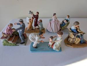 lot 142 image: Set of 5 Norman Rockwell American Family Figurines