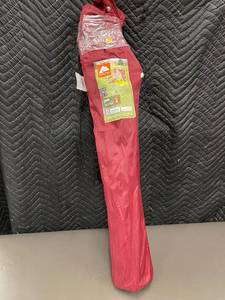 lot 25 image: Ozark Trail Folding Chair - Red, 250 lbs Weight Capacity