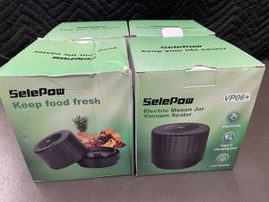 lot 55 image: 4x SelePow VP06 Electric Mason Jar Vacuum Sealer